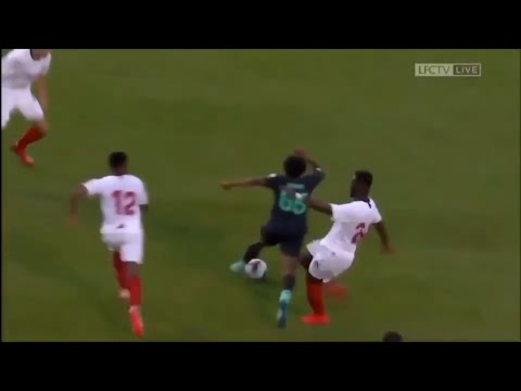 Joris Gnagnon horrific tackle on Yasser Larouci (Liverpool FC 1 - 2 Sevilla FC) Friendly match
