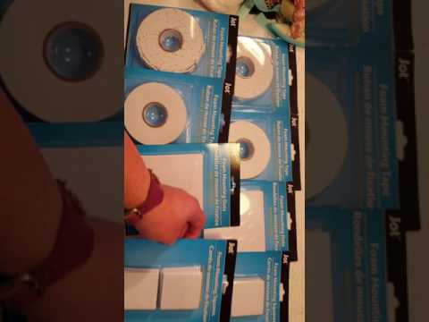 Part of a video titled New Adhesive Foam Tape At The Dollar Tree - YouTube