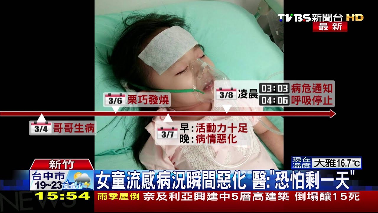 2歲女娃流感命危!母含淚道別 眾人集氣