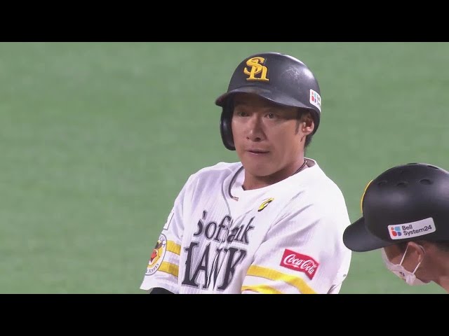 【3回裏】高めを強引に引っ張りライトへ!! ホークス・柳田悠岐の勝ち越しタイムリーヒット!! 2022年9月6日 福岡ソフトバンクホークス 対 東北楽天ゴールデンイーグルス