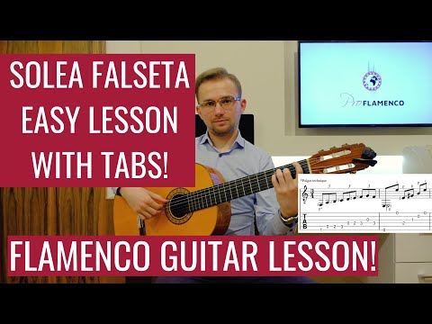 Soleares Falseta Flamenco Guitar Lesson for Beginners with Tabs - EASY Flamenco Guitar Tutorial