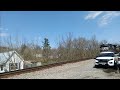 Norfolk Southern Meet On The Siding In Telford TN Police Watches Train Going By 03 26 2023