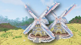 【マイクラ】かわいい風車の作り方！パステル調で畑や村にぴったりの建築！