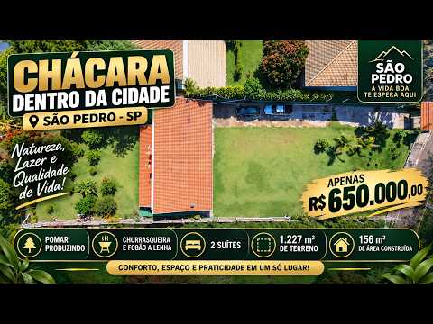 CHÁCARA à Venda em São Pedro-SP | 1.227m² + Piscina e Pomar por R$ 650 MIL