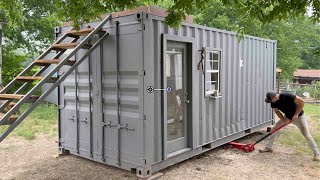 Shipping container cabin. Full build in 9 days (solo).