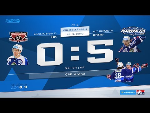 Čtvrtfinále play-off hokejové extraligy - 2. zápas: Mountfield Hradec Králové - HC Kometa Brno