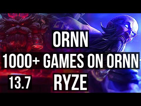 ORNN vs RYZE (TOP) | 2/1/13, 2.6M mastery, 1000+ games | KR Master | 13.7