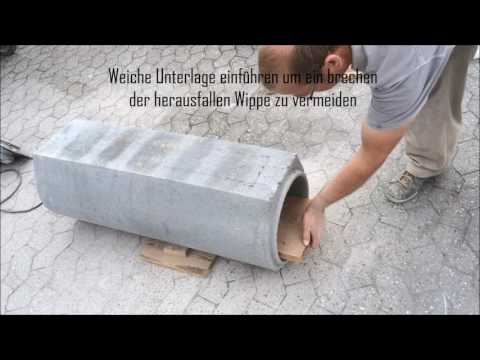 Krefelder Fuchsfalle - Betonrohre schneiden