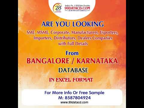 Bangalore & karnataka b2b companies data