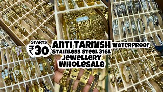 Anti Tarnish, AD Stone, Water Proof, SS 316L Western Jewellery Wholesale Market Chandni Chowk Delhi