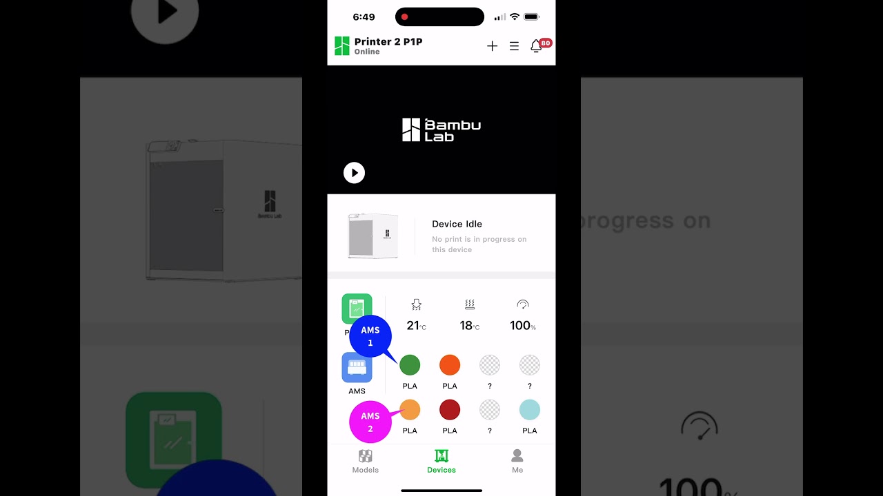How to Add Filament Type and Color When Using Multiple AMS with the Bambu Handy App on Your Phone
