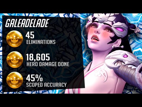 Gale Carry Widow - 45 elims! [ Overwatch Season 29 Top 500 ]