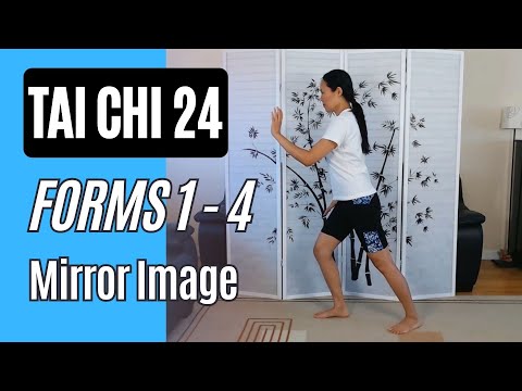 Tai Chi 24, Forms 1-4 Up to Brush Knee in Mirror Image
