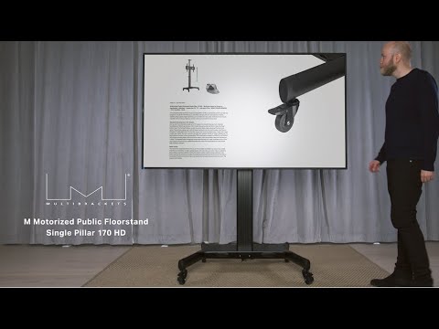 Multibrackets M Motorized Public Floorstand 170 HD Single Pillar 32–75” VESA 200x200–800x500 Black