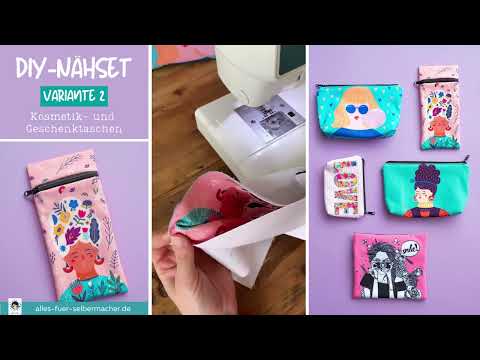 DIY Nähset Kosmetik und Geschenktaschen aus Softshell selbernähen - Anleitung 2