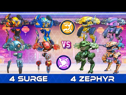 4 Surge vs 4 Zephyr | Who Wins? | CPC - DeathMatch Battle | Mech Arena