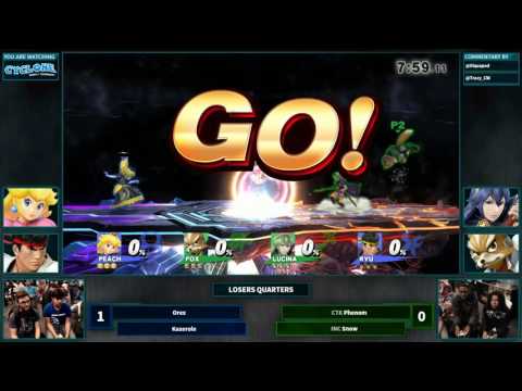 Cyclone 1 - Orex + Kazerole vs Snow + Phenom - Losers Quarters Smash 4