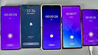 Timer ON & Alarm Clock Five Phones Lenovo vs Samsung S20+ vs Z Flip 3 vs Galaxy S10e