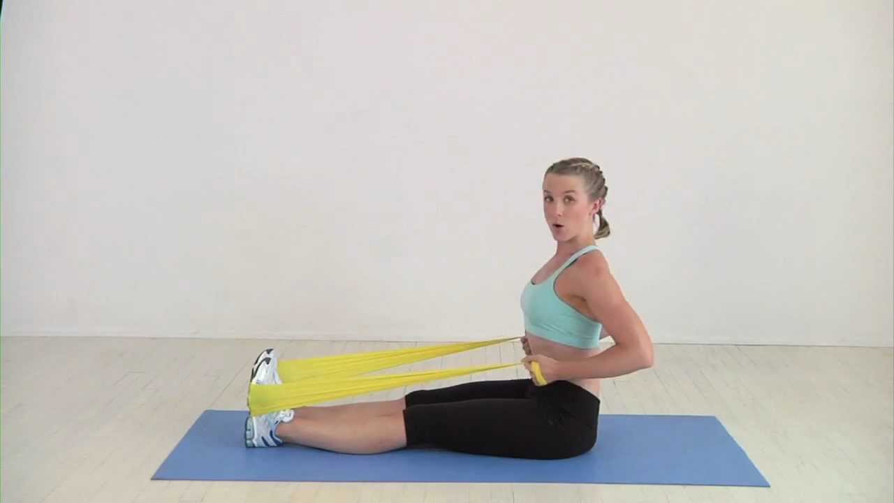 Seated Row - 15-Minute Resistance Band Workout - YouTube