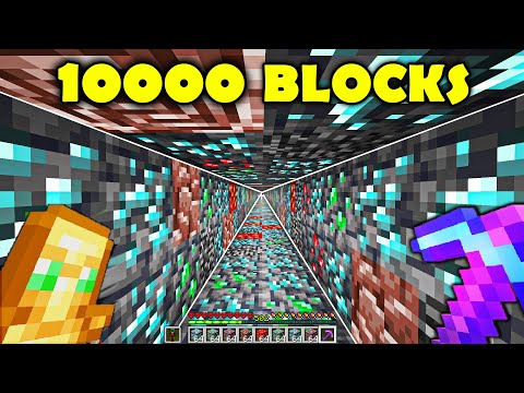 Mining 10k Blocks in a Hardcore Minecraft Line! 😱