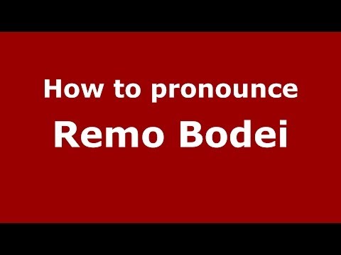 How to pronounce Remo Bodei (Italian/Italy) - PronounceNames.com