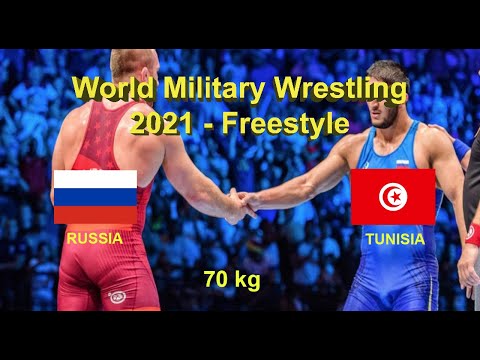 RUSSIA vs TUNISIA (Dakhlaoui vs K. Nachyn) World Military Wrestling 2021- Freestyle -70 kg
