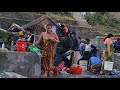 Nepali Village Girls Bathing Outdoor Kathmandu 2023