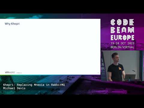 Khepri: Replacing Mnesia in RabbitMQ by Michael Davis | Code BEAM Europe 2023