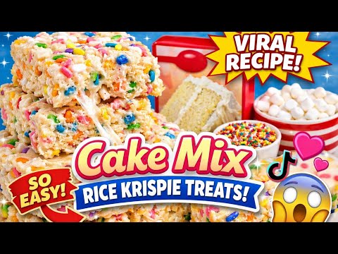 Viral Cake Mix Rice Krispie Treats | The Easiest No-Bake Dessert Everyone’s Making