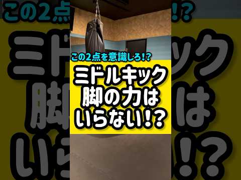 ミドルキックは脚の力はいらない！？🥊