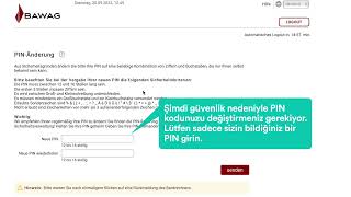 BAWAG eBanking Registrierung - türkische Übersetzung