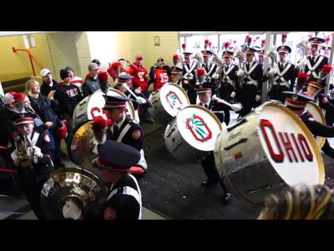 Ohio State Marching Band Percussion Show Marching Into Skull Bass Drums 10 17 2015 OSU vs PSU