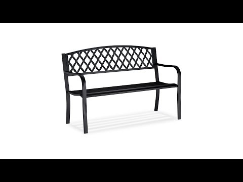 Banc de jardin Noir - Métal - 128 x 87 x 59 cm