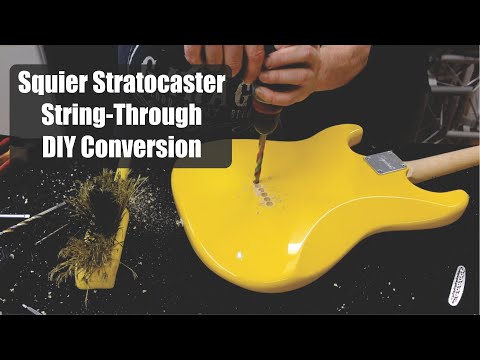 Squier Sonic Stratocaster Hardtail String Through Conversion -  Modification Guide & Review Samples