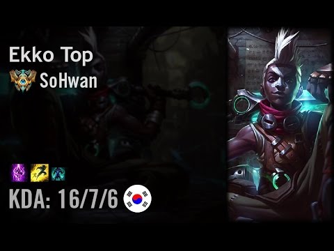 Ekko Top vs Gragas - SoHwan - KR Challenger Patch 6.9