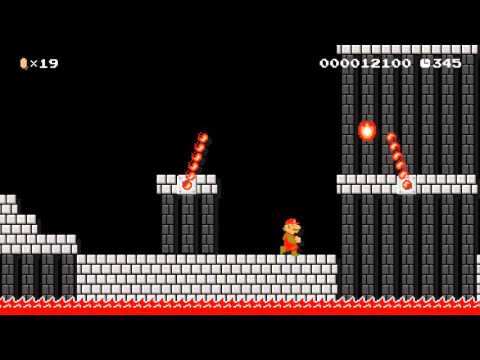 Super Mario Maker Levels: "8-bit Side-scrolling Castle"