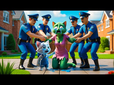 😱 OMG!! Kitten revives zombie mother cat 🧟 Police arrest mother cat 😱 #cat #catstory #ai #catshorts