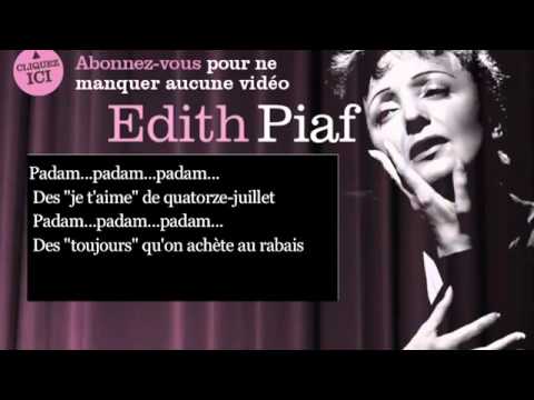 Edith Piaf Padam Padam   Paroles lyrics