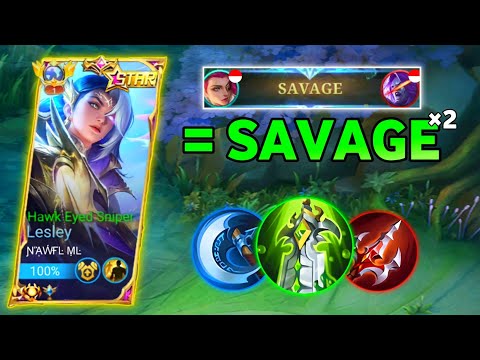 SAVAGE TRUE DAMAGE IS REAL 🔥 LESLEY BEST BUILD EMBLEM 2023‼️MOBILE LEGENDS