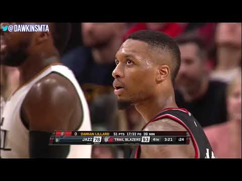 Lillard Career HIGH 2017 04 08 vs Jazz   UNREAL 59 Pts,