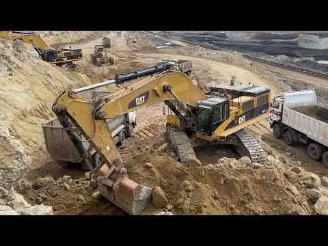 Two Caterpillar 385C Excavators Loading Caterpillar Dumpers & Trucks - Sotiriadis/Labrianidis Mining