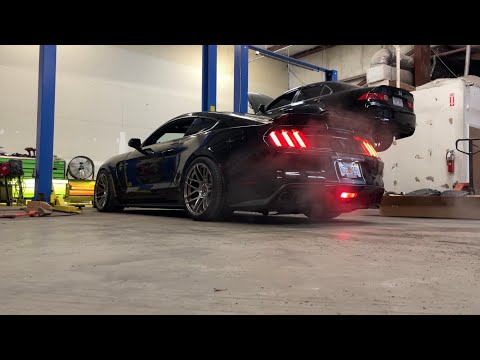 Installing corsa x pipe on Shelby gt350 with (temp) dumps!