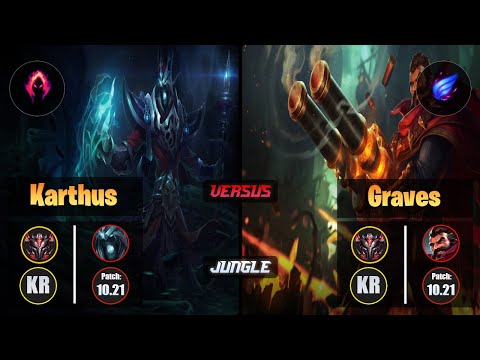GrandMaster KARTHUS [Dark Harvest] (Jungle) VS  GRAVES - Grandmaster KR Patch 10.21