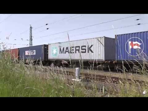 Trains and Ships at Komárom (Hungary),Springtime 2014.
