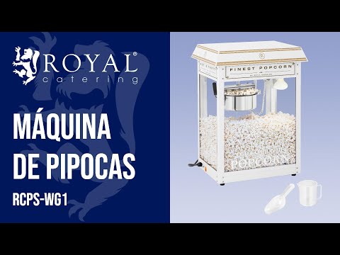 vídeo - Máquina de pipocas - branco e dourado