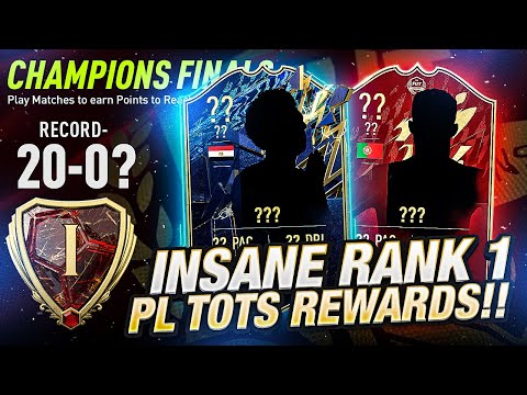 INSANE RANK 1 PREMIER LEAGUE TOTS REWARDS!!! 20-0 FUT CHAMPIONS FINALS HIGHLIGHTS?!