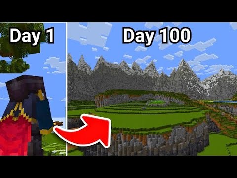 I Spent 100 Days Building CUSTOM TERRAIN In Superflat Minecraft