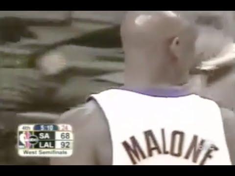 Karl Malone (Age 40) shuts down Duncan - 2004 WCSF Game 3