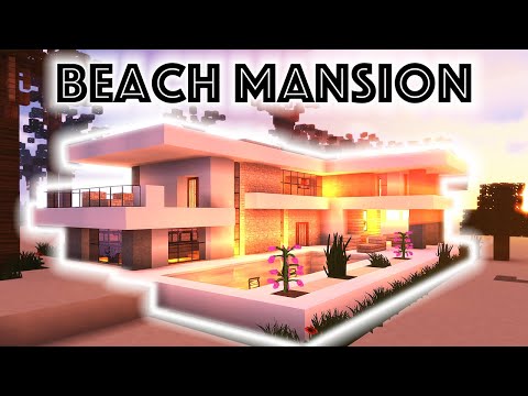 Minecraft Tutorial: Modern Beach Mansion #2!!! [4K UHD]