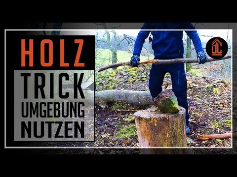 BUSHCRAFT HOLZ-TRICK | Umgebung nutzen |wenig Arbeit-viel Holz| OHNE Werkzeug